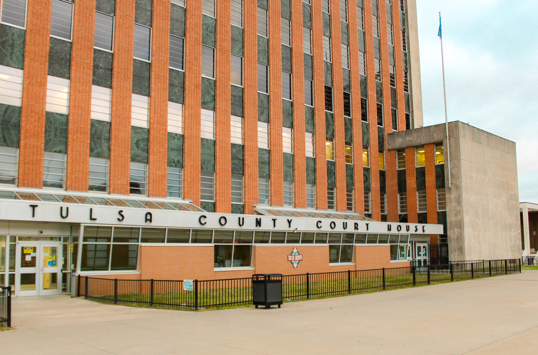 Tulsa County Courthouse where Norwood.Law clients Demarchoe Carpenter, Malcolm Scott, and Corey Atchison were wrongfully convicted. Image by G.W. Schulz