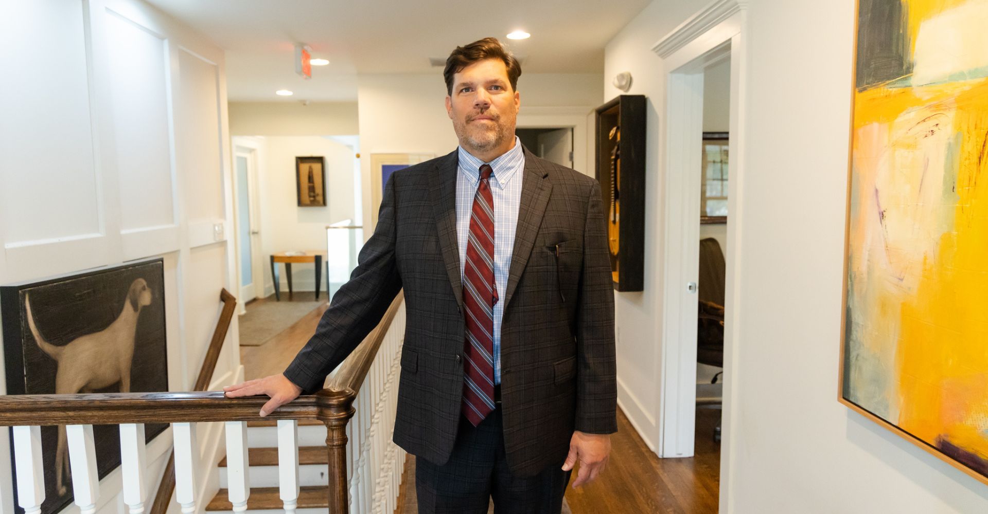 Joe Norwood standing in Norwood Law office